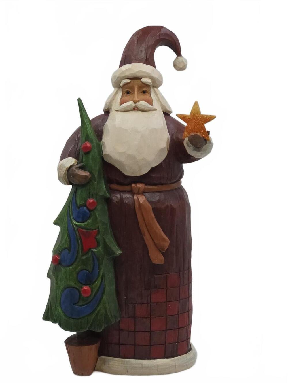 Jim Shore Folklore Santa with Tree and Star Figurine 4058765 Boxed Enesco 2017